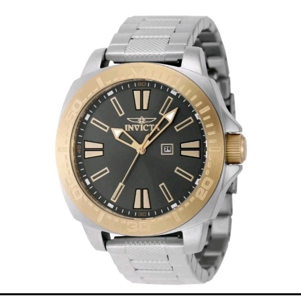 Invicta Speedway Mens Watch -46mm, Steel w/ Gold Bezel w/ Black Dial -48932 New